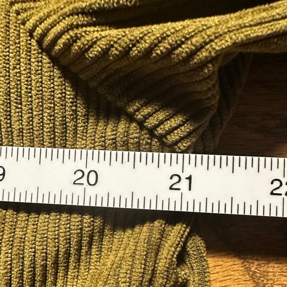 Hengsheng Jeans Olive Corduroy Medium Pullover Outdoor Elbow Patches Sweatshirt - Picture 4 of 6